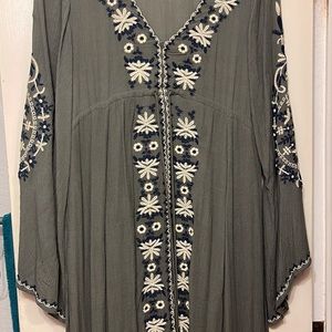 free people dress floral flowy bell sleeve